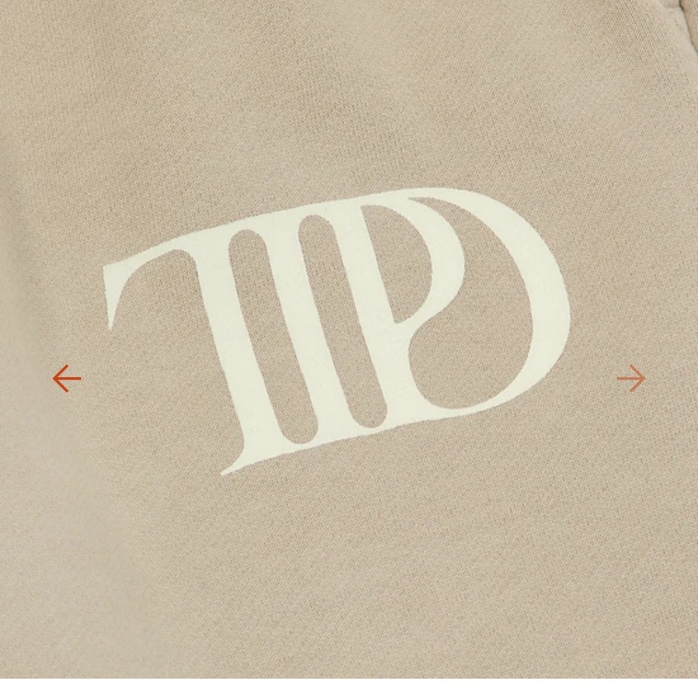 Taylor Swift - THE TORTURED POETS DEPARTMENT BEIGE SWEATPANTS - Size Large - Picture 2 of 6
